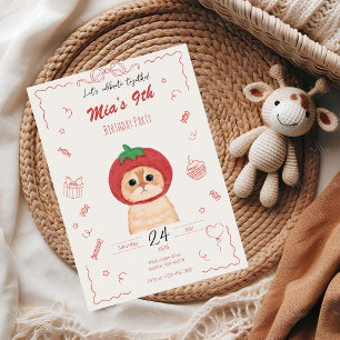 Invitation d'anniversaire de chat mignon Invitat