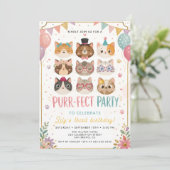 Invitation d'anniversaire de chat parfaite (Debout devant)