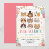 Invitation d'anniversaire de chat parfaite (Devant / Derrière)