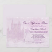 Invitation d'anniversaire de château de conte de f (Devant / Derrière)