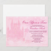 Invitation d'anniversaire de château de conte de f (Devant / Derrière)