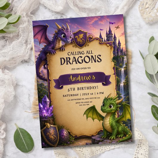 Invitation d'anniversaire de château de fantaisie