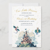 Invitation d'anniversaire de château de princesse  (Devant)