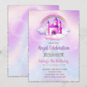 Invitation d'anniversaire de château sur le thème (Devant / Derrière)
