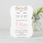 Invitation d'anniversaire de chaton avec visage de (Debout devant)