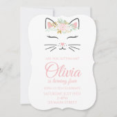 Invitation d'anniversaire de chaton avec visage de (Devant)