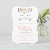 Invitation d'anniversaire de chaton avec visage de (Debout devant)