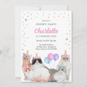 Invitation d'anniversaire de chaton de kitty party (Devant)