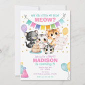 Invitation d'anniversaire de chaton Est-ce que tu (Devant)
