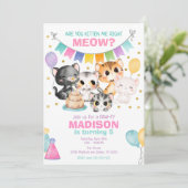 Invitation d'anniversaire de chaton Est-ce que tu (Debout devant)