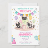 Invitation d'anniversaire de chaton Êtes-vous en t (Devant)