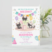 Invitation d'anniversaire de chaton Êtes-vous en t (Debout devant)