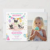 Invitation d'anniversaire de chaton Êtes-vous en t (Devant)