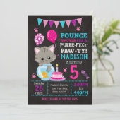 Invitation d'anniversaire de chaton / Fête de chat (Debout devant)