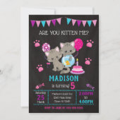Invitation d'anniversaire de chaton / Fête de chat (Devant)