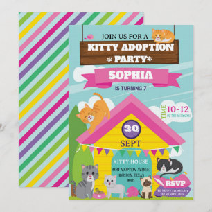 Invitation d'anniversaire de chaton / Fête de chat