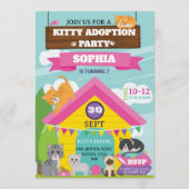 Invitation d'anniversaire de chaton / Fête de chat (Devant)