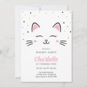 Invitation d'anniversaire de chaton Kitty Party (Devant)