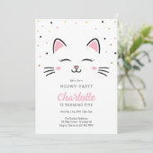 Invitation d'anniversaire de chaton Kitty Party (Debout devant)