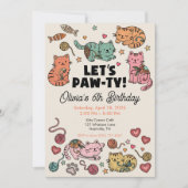 Invitation d'anniversaire de chaton mignon (Devant)