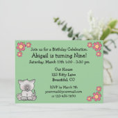 Invitation d'anniversaire de chats Kitty pour fill (Debout devant)