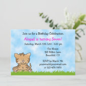 Invitation d'anniversaire de chats Kitty pour fill (Debout devant)
