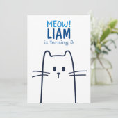 Invitation d'anniversaire de chats mignons (Debout devant)