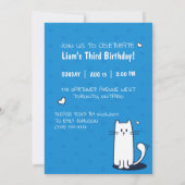 Invitation d'anniversaire de chats mignons (Dos)