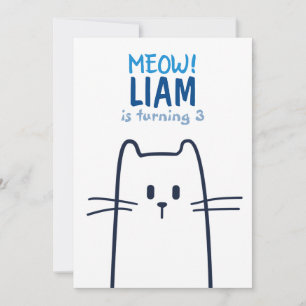 Invitation d'anniversaire de chats mignons