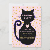 Invitation d'anniversaire de chats mignons (Devant)
