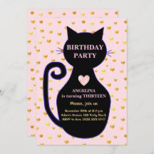 Invitation d'anniversaire de chats mignons