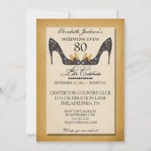 Invitation d'anniversaire de chaussure florale (Devant)