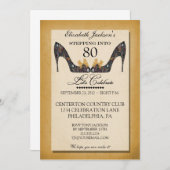 Invitation d'anniversaire de chaussure florale (Devant / Derrière)