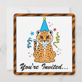 Invitation d'anniversaire de Cheetah Cub (Devant)