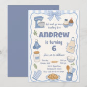 Invitation d'anniversaire de chef de cuisine perso (Devant / Derrière)