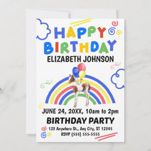 Invitation d'anniversaire de cheval