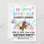 Invitation d'anniversaire de cheval (Devant)
