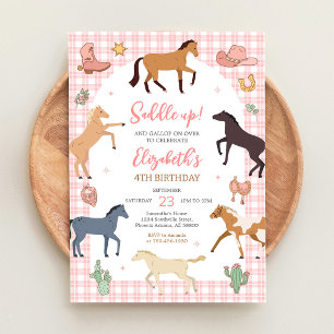 Invitation d'anniversaire de cheval de fête de Cow