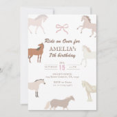 Invitation d'anniversaire de cheval Fête de poney (Devant)