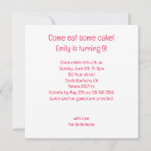 Invitation d'anniversaire de cheval mangeant du gâ (Dos)