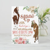 Invitation d'anniversaire de cheval Saddle Up (Debout devant)