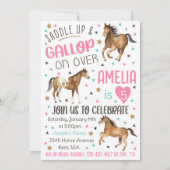 Invitation d'anniversaire de cheval, selle vers le (Devant)
