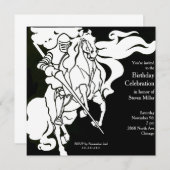 Invitation d'anniversaire de chevalier blanc (Devant / Derrière)