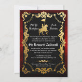 Invitation d'anniversaire de chevalier médiéval jo (Devant)