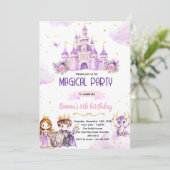 Invitation d'anniversaire de chevalier princesse v (Debout devant)