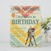 Invitation d'anniversaire de Chevron de faon et de (Debout devant)
