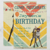 Invitation d'anniversaire de Chevron de faon et de (Devant / Derrière)