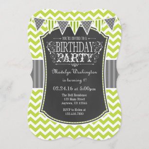 Invitation d'anniversaire de Chevron de tableau de