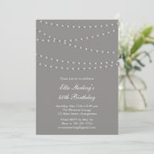 Invitation d'anniversaire de Chic Pearls (gris) (Debout devant)
