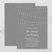 Invitation d'anniversaire de Chic Pearls (gris) (Devant / Derrière)